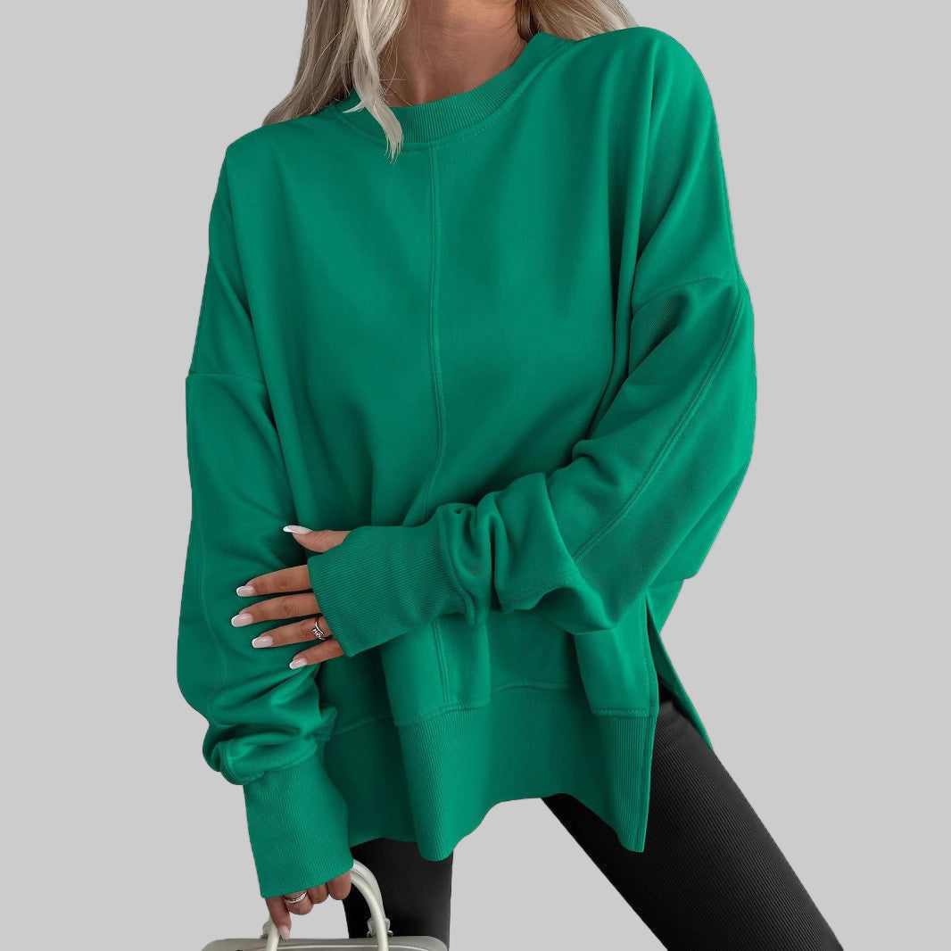 Gabriela – Pohodlná oversized mikina s dlouhými rukávy, barva: zelená