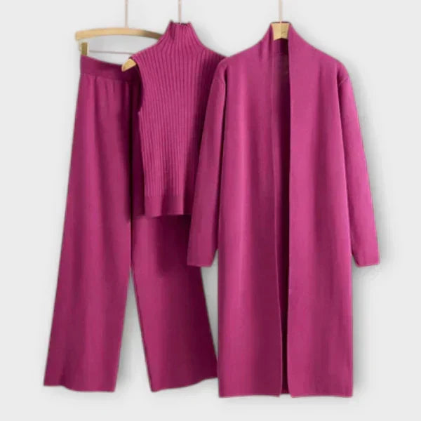 Sandra - Elegantní třídílný set, barva: růžová