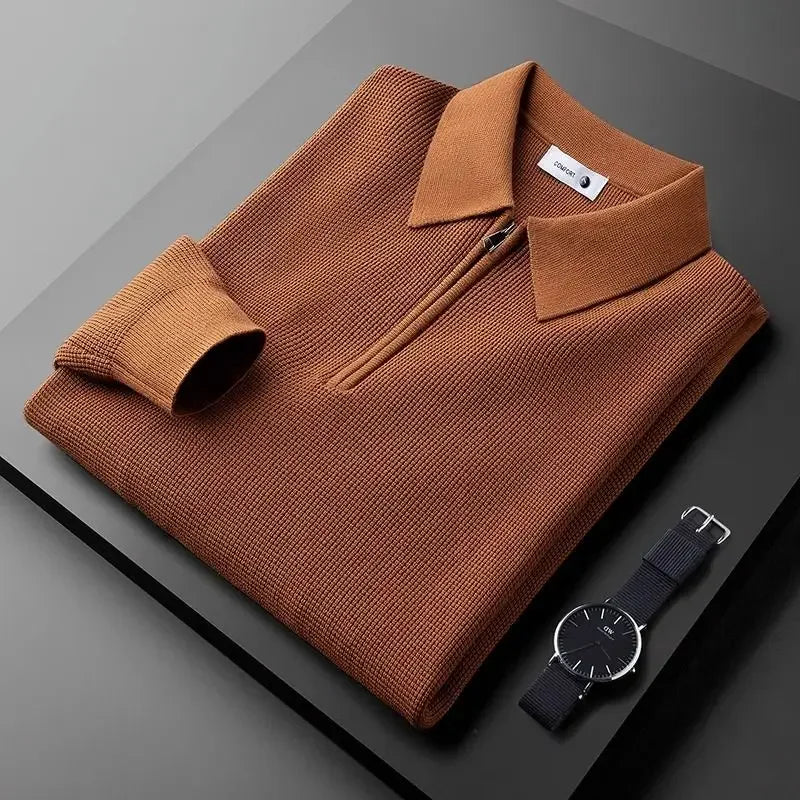 Elegantní pulovr s zipem pro muže