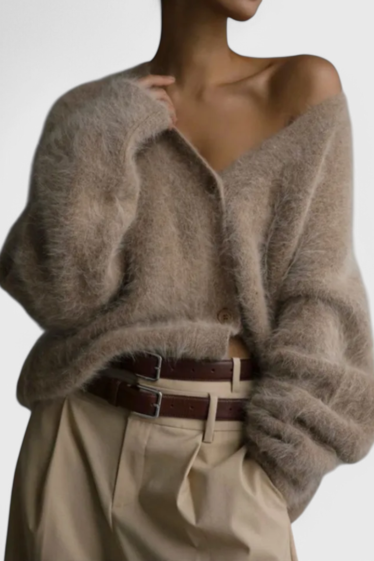 Svetr Daniela ze směsi kašmíru, barva: khaki
