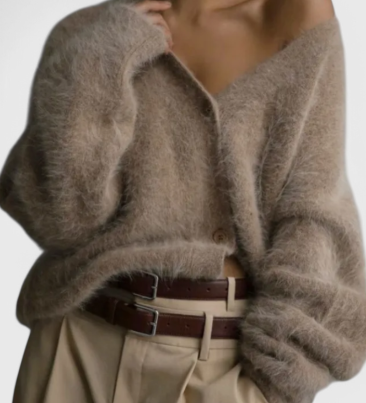 Svetr Daniela ze směsi kašmíru, barva: khaki