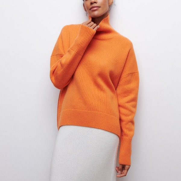 Katrielle - svetr s rolákem, barva: oranžová