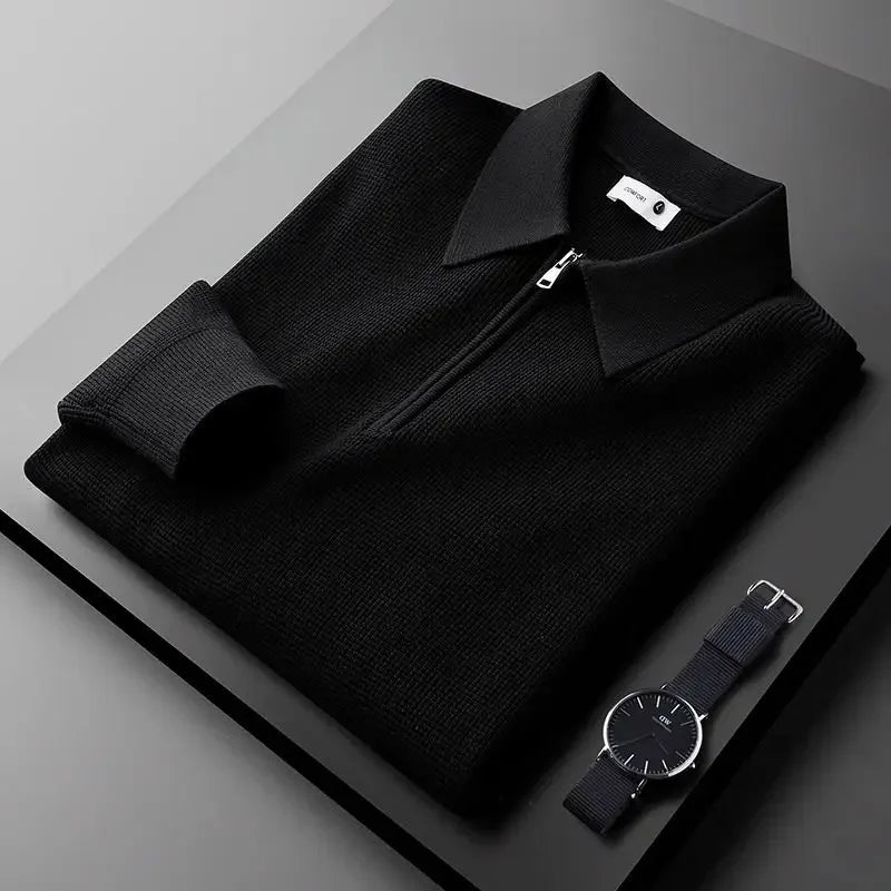 Elegantní pulovr s zipem pro muže