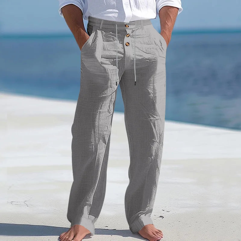 Lněné letní kalhoty