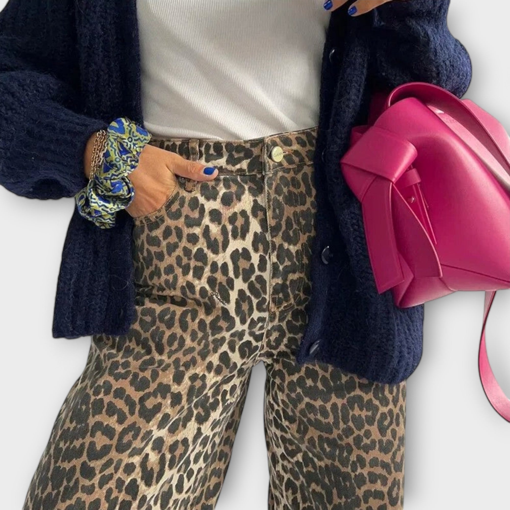 Chandra - Vintage džíny s leopardím potiskem