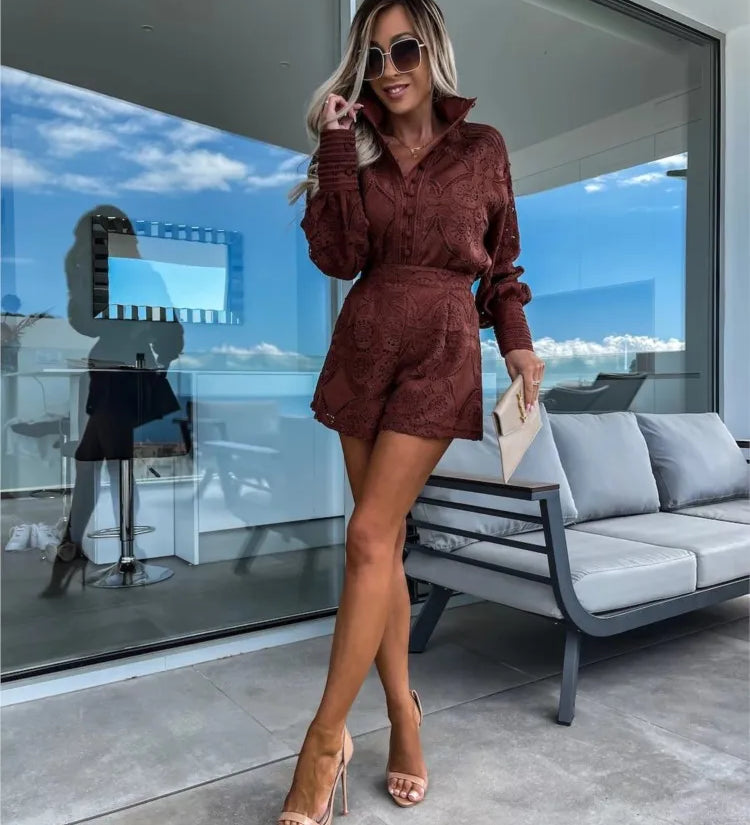Johanna – Elegantní krajkový komplet, barva: vínová