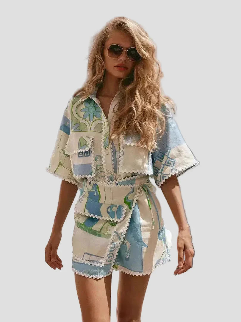 Paula – Elegantní komplet s patchworkem