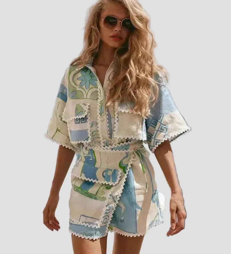 Paula – Elegantní komplet s patchworkem