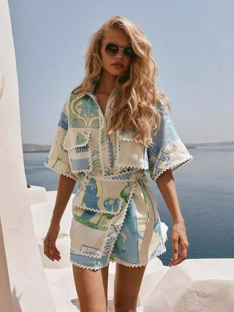 Paula – Elegantní komplet s patchworkem