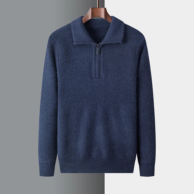 Elegantní kašmírový svetr s zipem