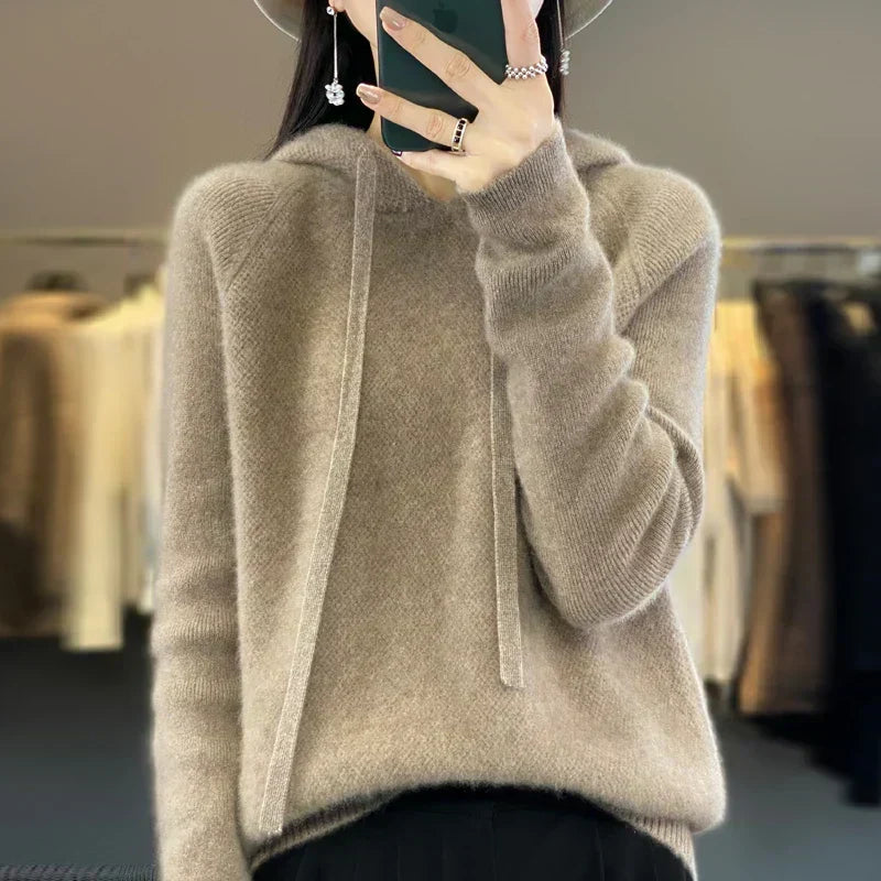 Anna – Měkký zimní kousek z merino vlny, barva: khaki