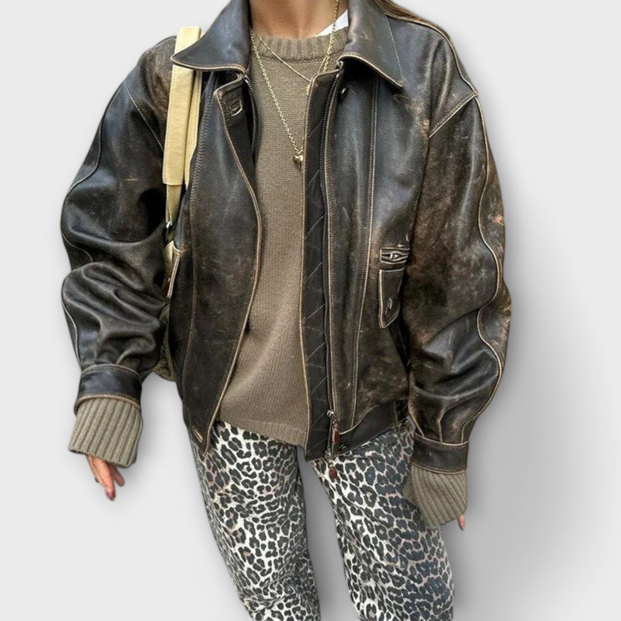 Chandra - Vintage džíny s leopardím potiskem
