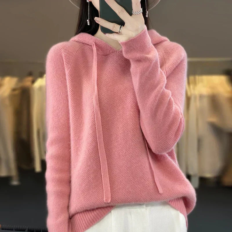 Anna – Měkký zimní kousek z merino vlny, barva: růžová