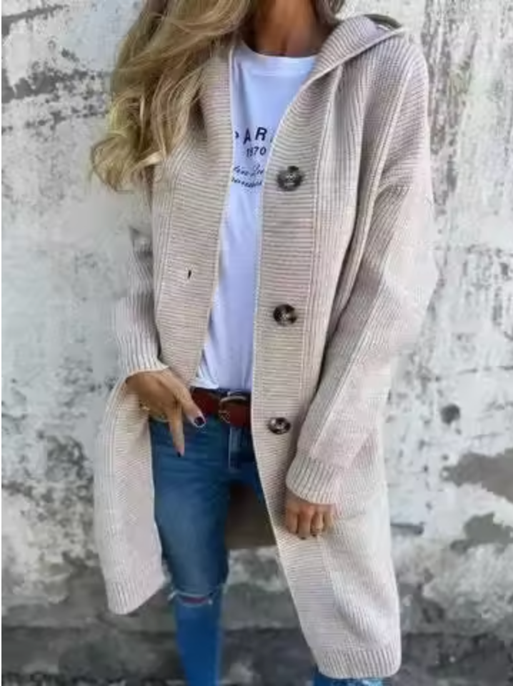 Giselle – Dlouhý cardigan, barva: béžová