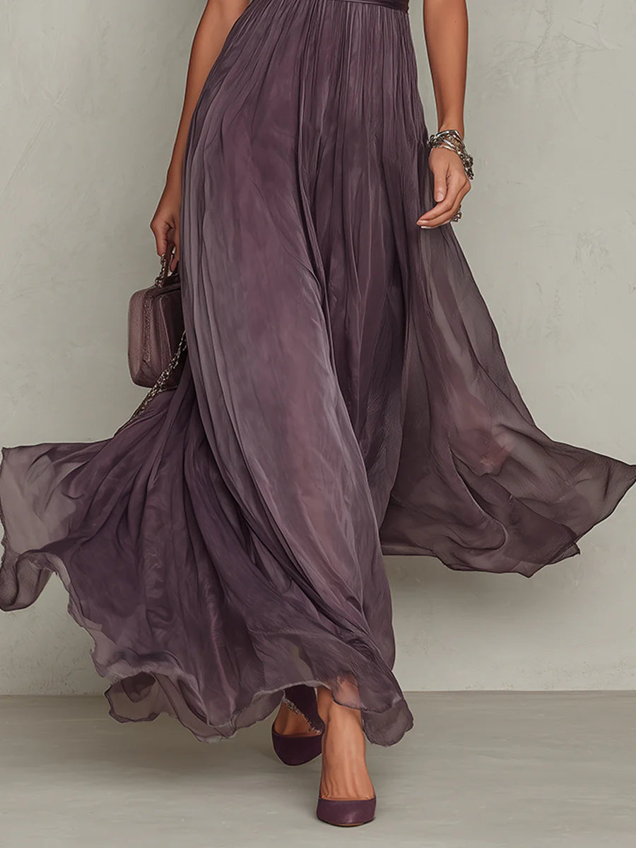 Mia – Elegantní šifonové maxi šaty ve vintage stylu