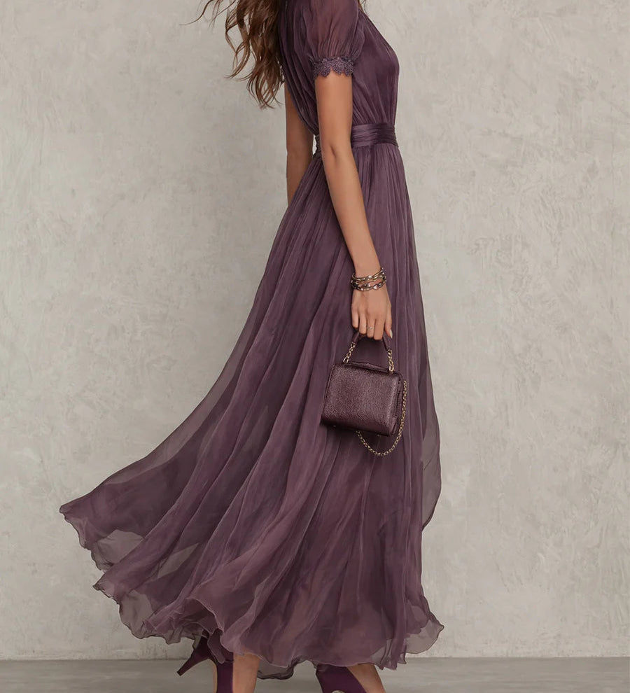 Mia – Elegantní šifonové maxi šaty ve vintage stylu