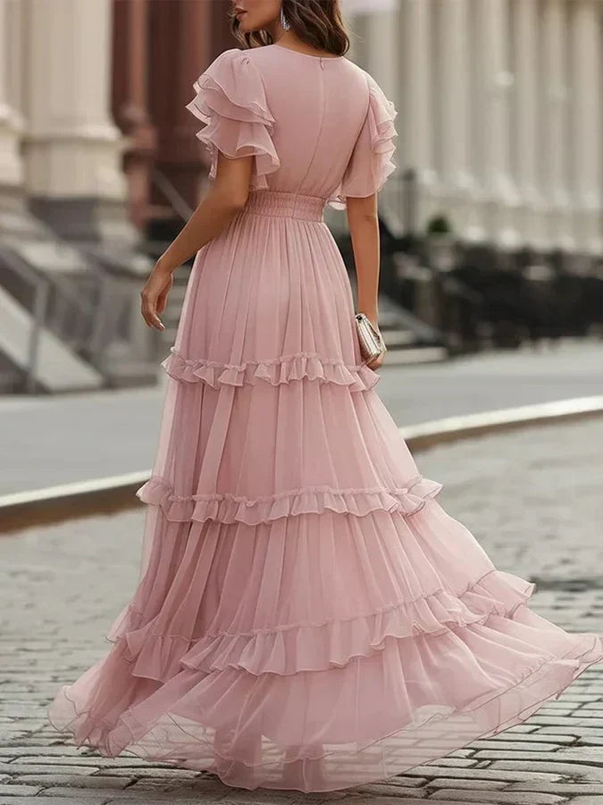 Charlotte – Elegantní růžové svatební maxi šaty