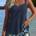 Lena – Dvoudílné pruhované tankini s plážovými kalhotami