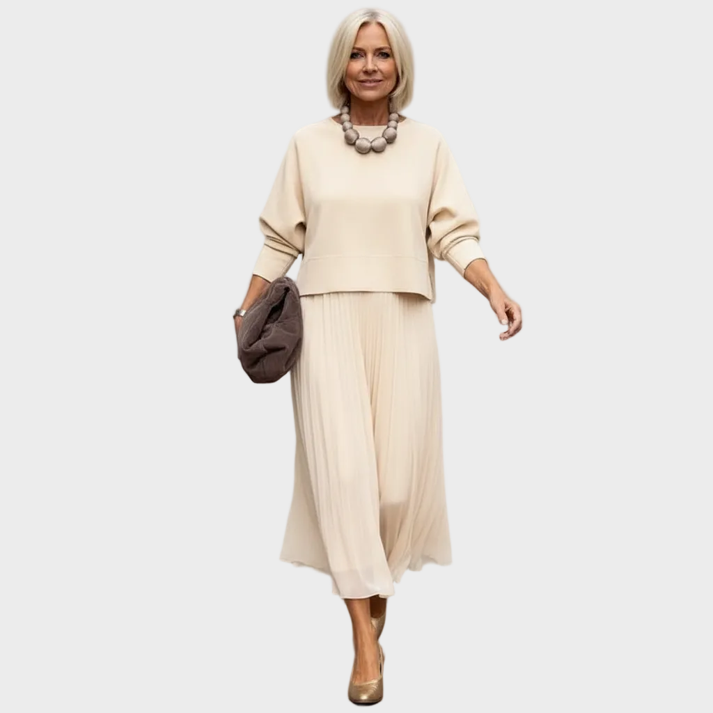 Elegantní dvoudílný set Emmie, barva: broskvová