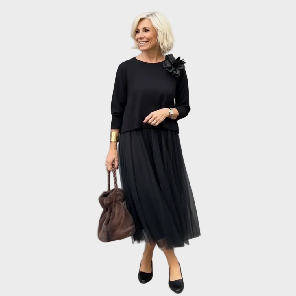 Elegantní dvoudílný set Emmie, barva: černá