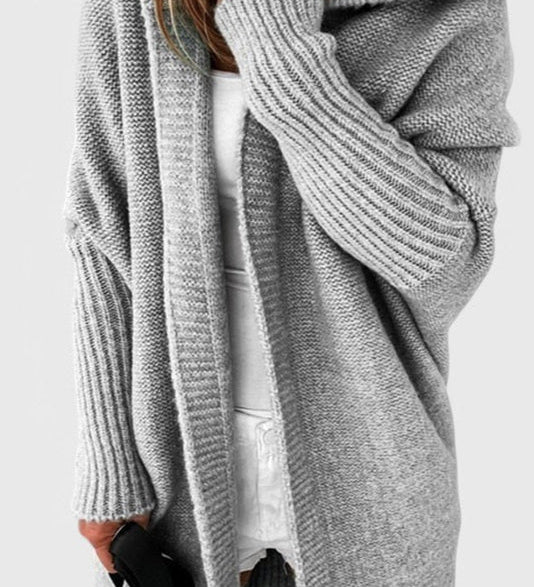 Pletený oversize cardigan s kapucí
