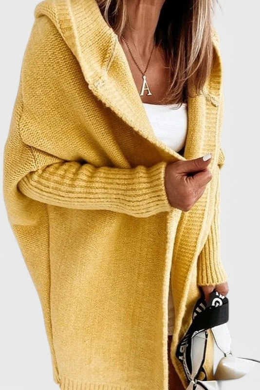 Pletený oversize cardigan s kapucí