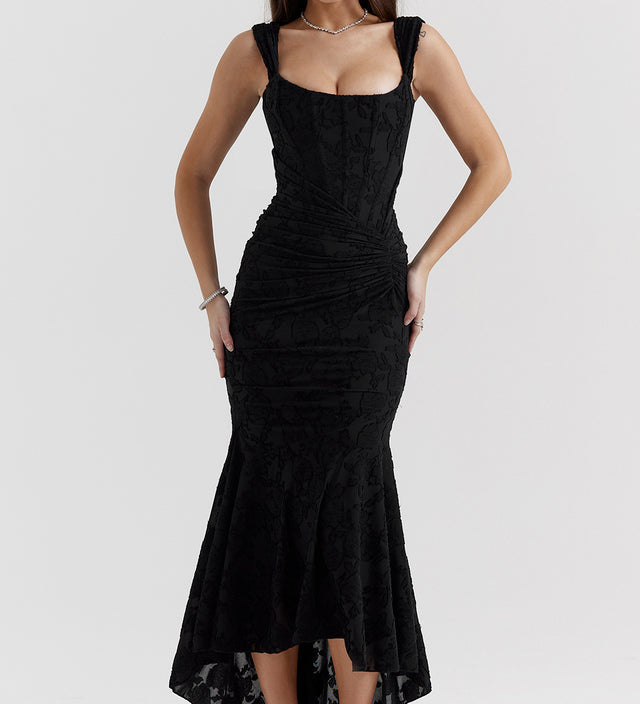 Aleksandra – Elegantní šaty, barva: černá