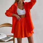 Katharina – Elegantní dvoudílný komplet, barva: oranžová