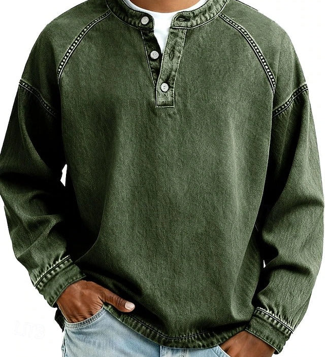 Thomas | Praný dlouhý rukáv Henley