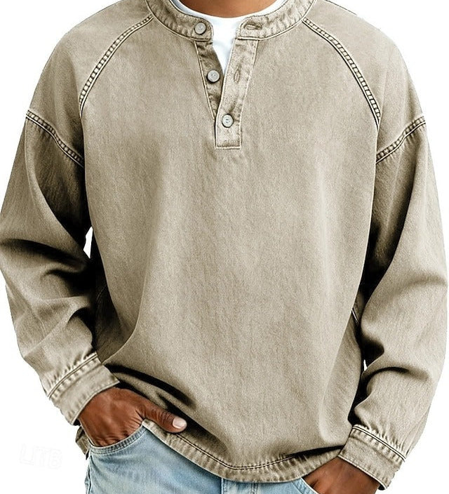 Thomas | Praný dlouhý rukáv Henley