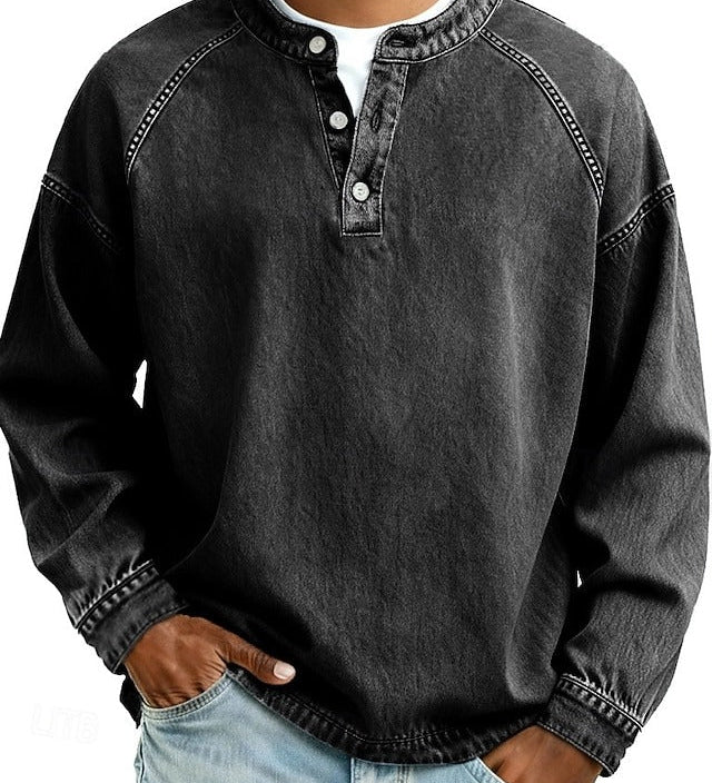 Thomas | Praný dlouhý rukáv Henley