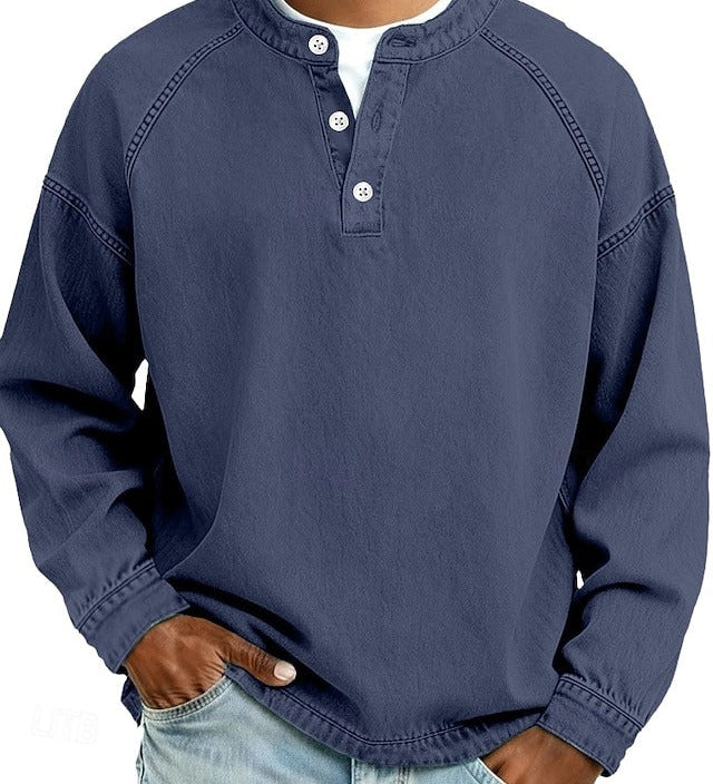 Thomas | Praný dlouhý rukáv Henley