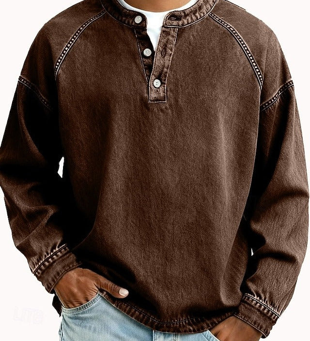 Thomas | Praný dlouhý rukáv Henley