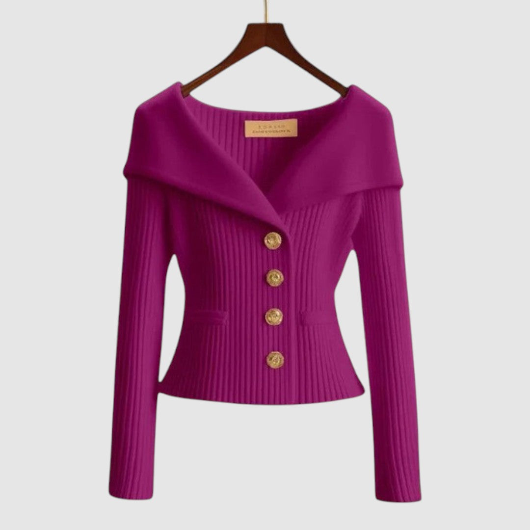 Nikola - Elegantní cardigan, barva: fialová