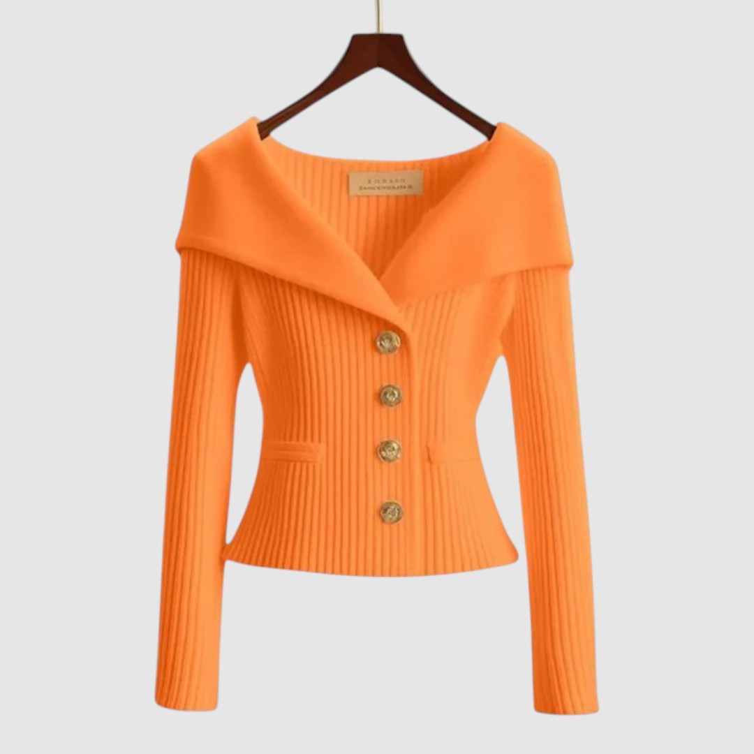 Nikola - Elegantní cardigan, barva: oranžová