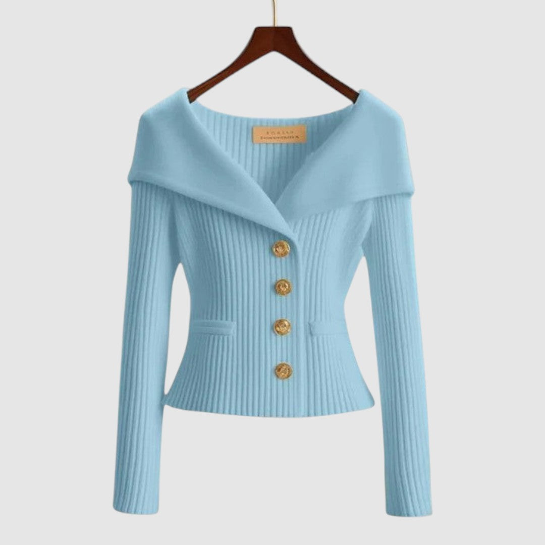 Nikola - Elegantní cardigan, barva: modrá