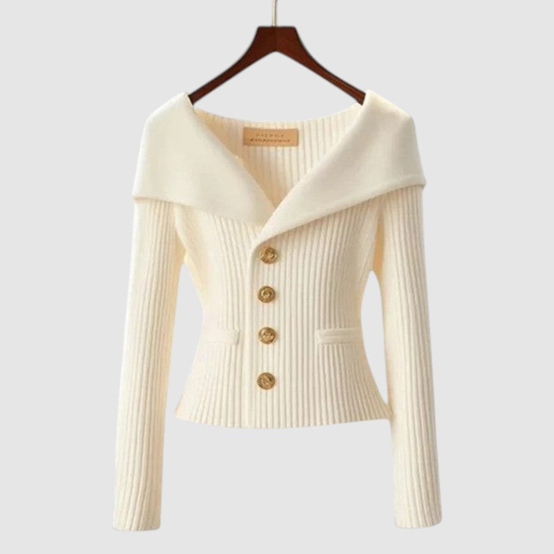 Nikola - Elegantní cardigan, barva: bílá