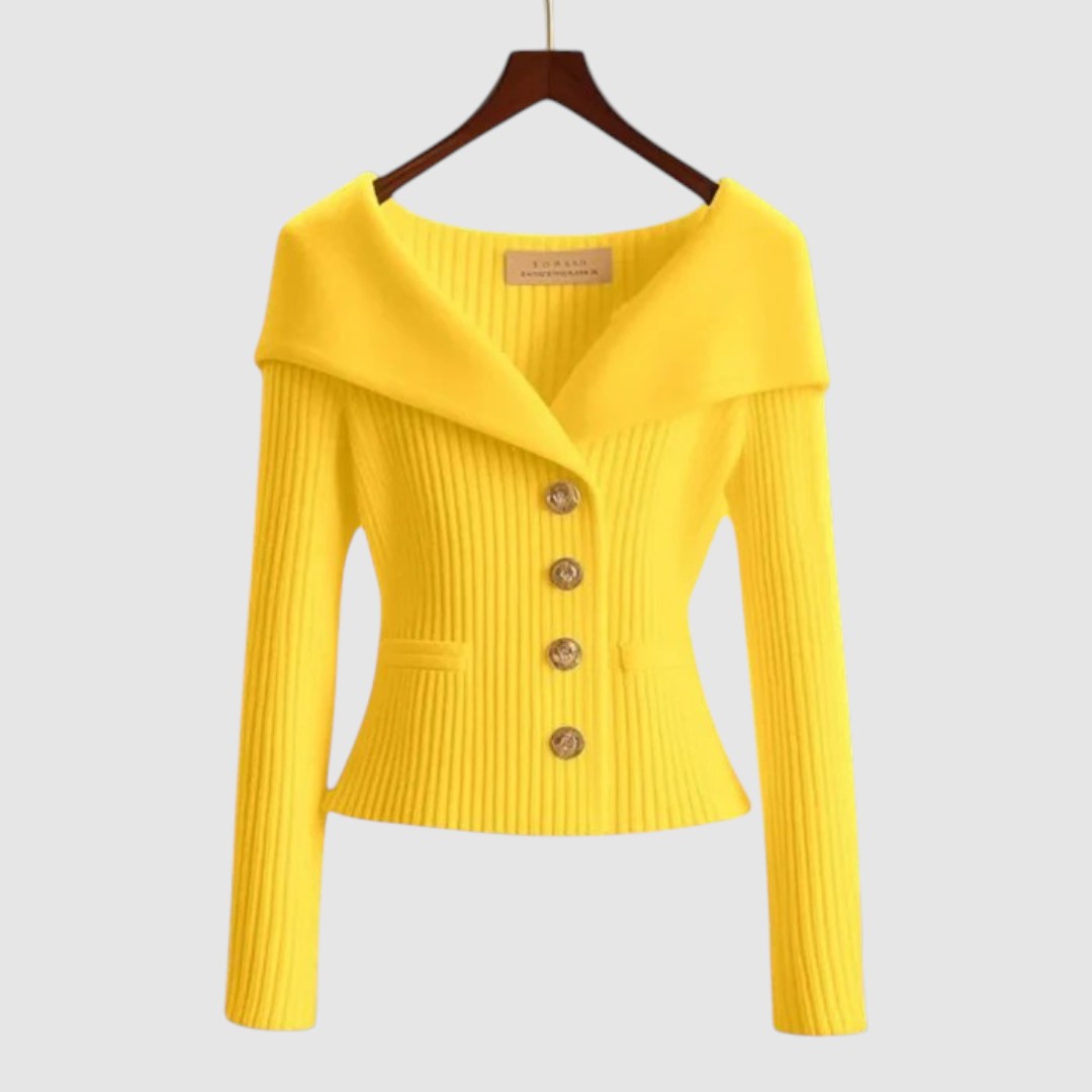 Nikola - Elegantní cardigan, barva: žlutá