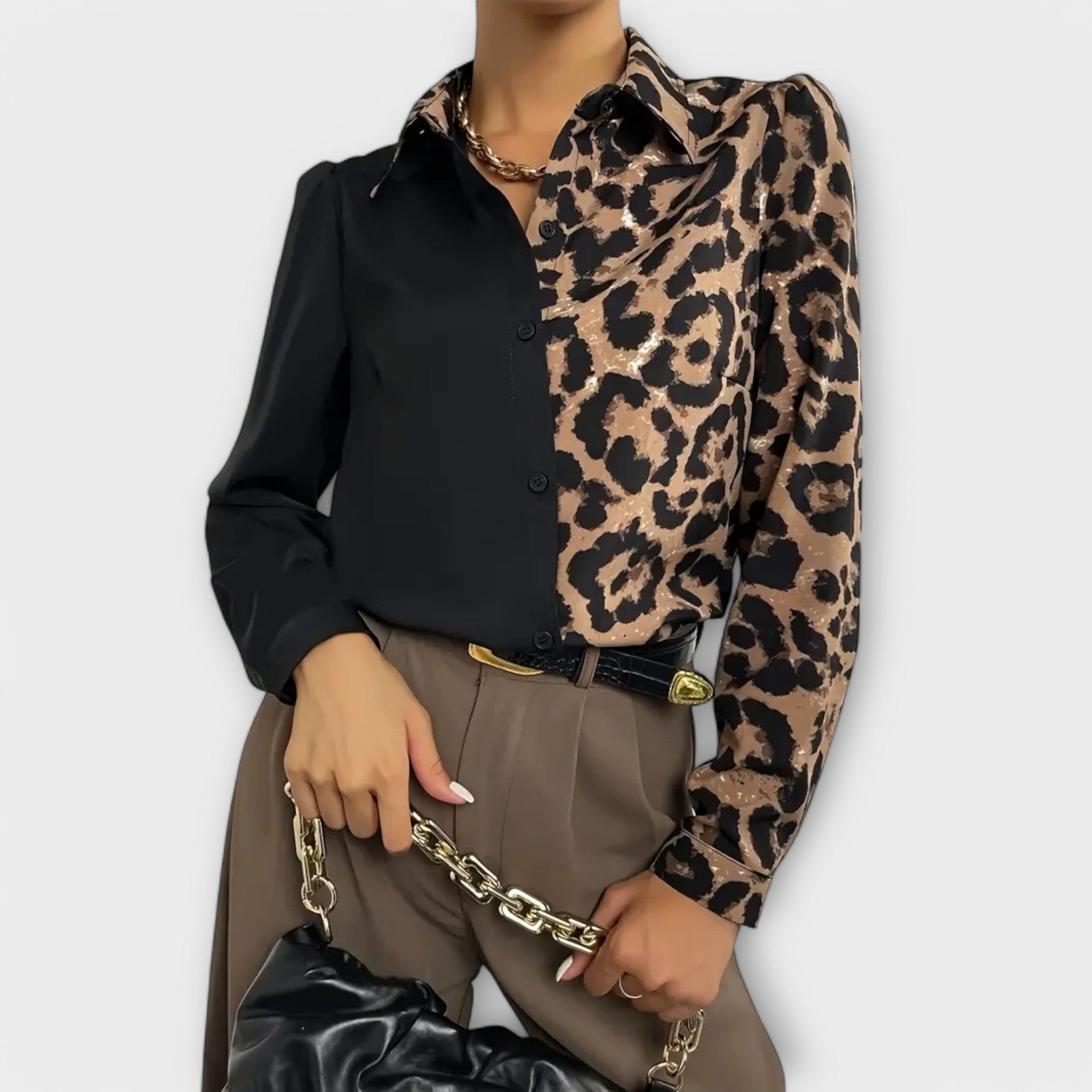 Valentina - Jednoduché tričko s leopardím vzorem
