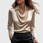 Helmi – Elegantní saténová halenka – severský styl