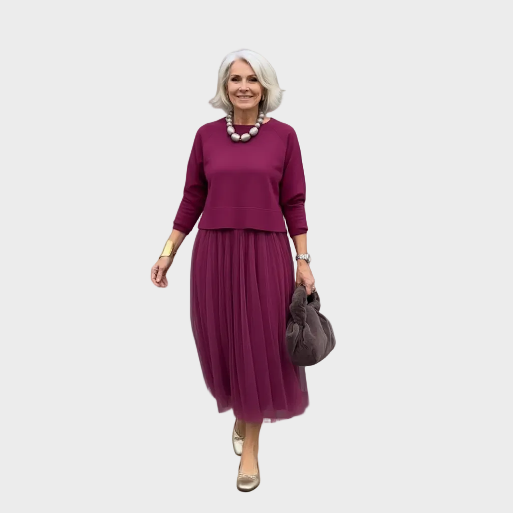 Elegantní dvoudílný set Emmie, barva: fuchsiová