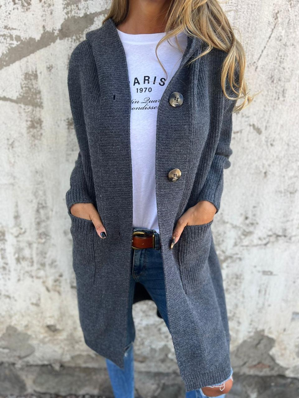 Giselle – Dlouhý cardigan, barva: šedá