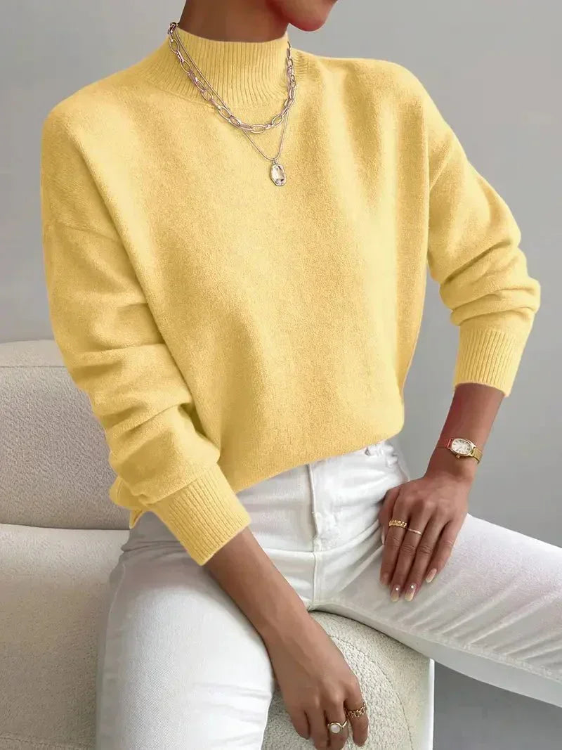Yvonne - Elegantní a ležérní svetr, barva: žlutá