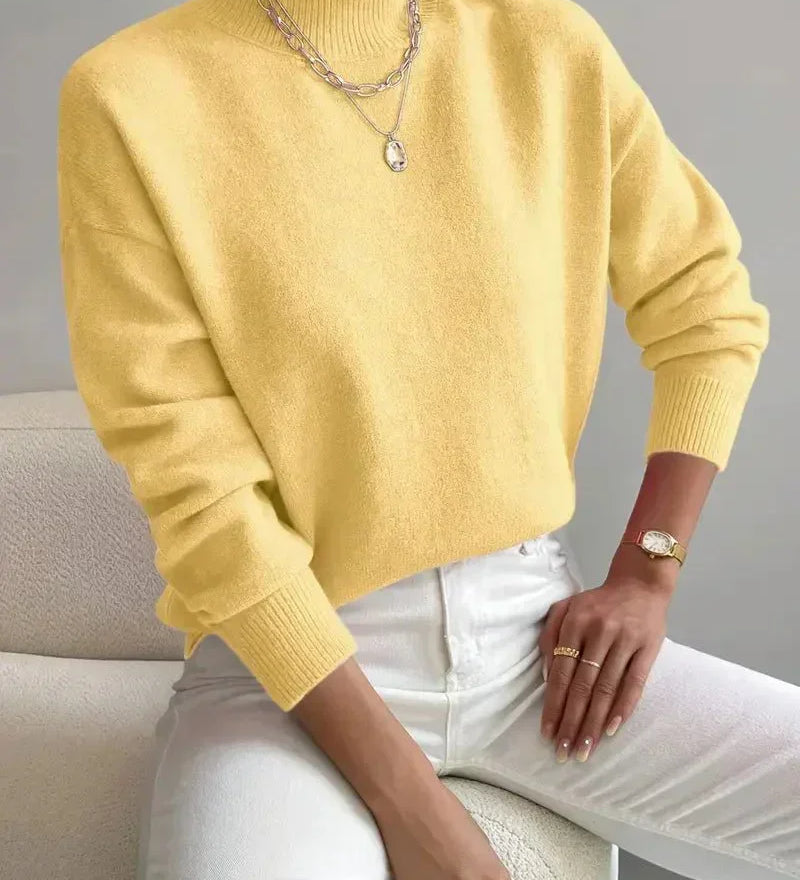 Yvonne - Elegantní a ležérní svetr, barva: žlutá
